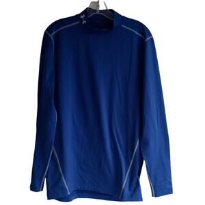 Under Armour EVO cold gear fitted mock neck blue long sleeve shirt Men's medium